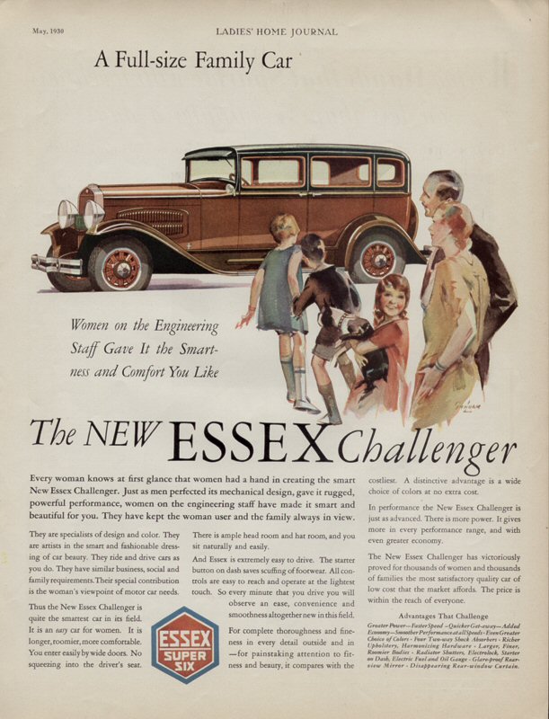 1930 ESSEX CAR AD WITH BOSTON TERRIER illustration ad 10 x 13 