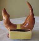 vintage ceramic dachshund dog dresser caddy  $14.00