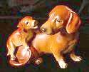 vintage ceramic dachshund dog figurine planter  $6.50