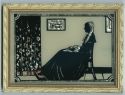 vintage art deco reverse painted silhouette picture